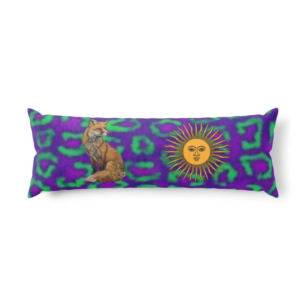Boho Fox & Sun Body Pillow — Celestial Fox Lumbar Pillow
