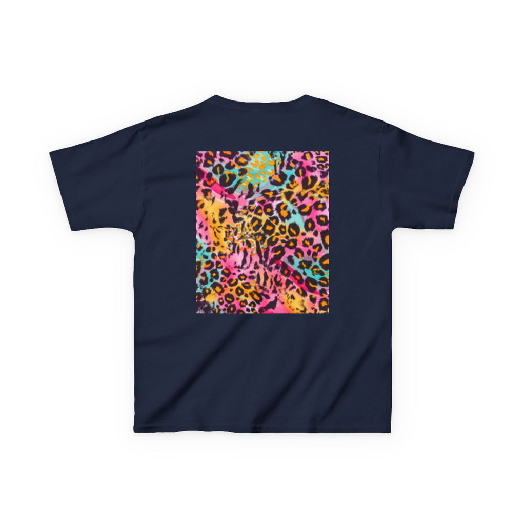 Kids Leopard Cub T-shirt — Colorful Leopard Print Back