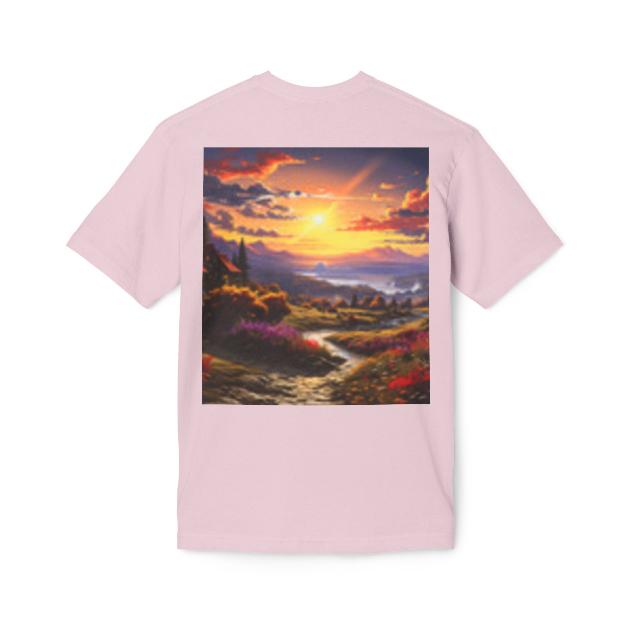 T-shirt Esprit Loup – T-shirt graphique paysage coucher de soleil panoramique