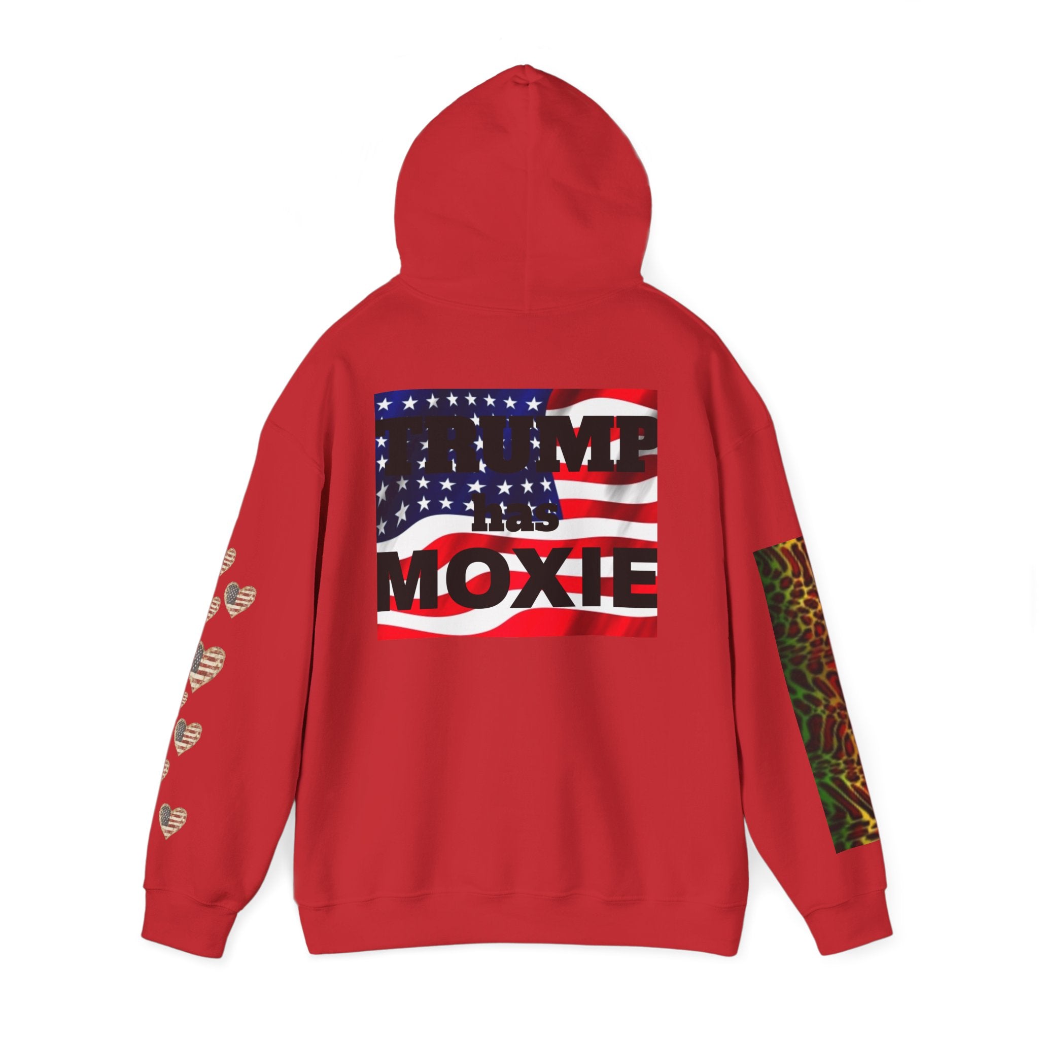 TRUMP has MOXIE American Flag  Graphic Hoodie — Patriotic Fist Design