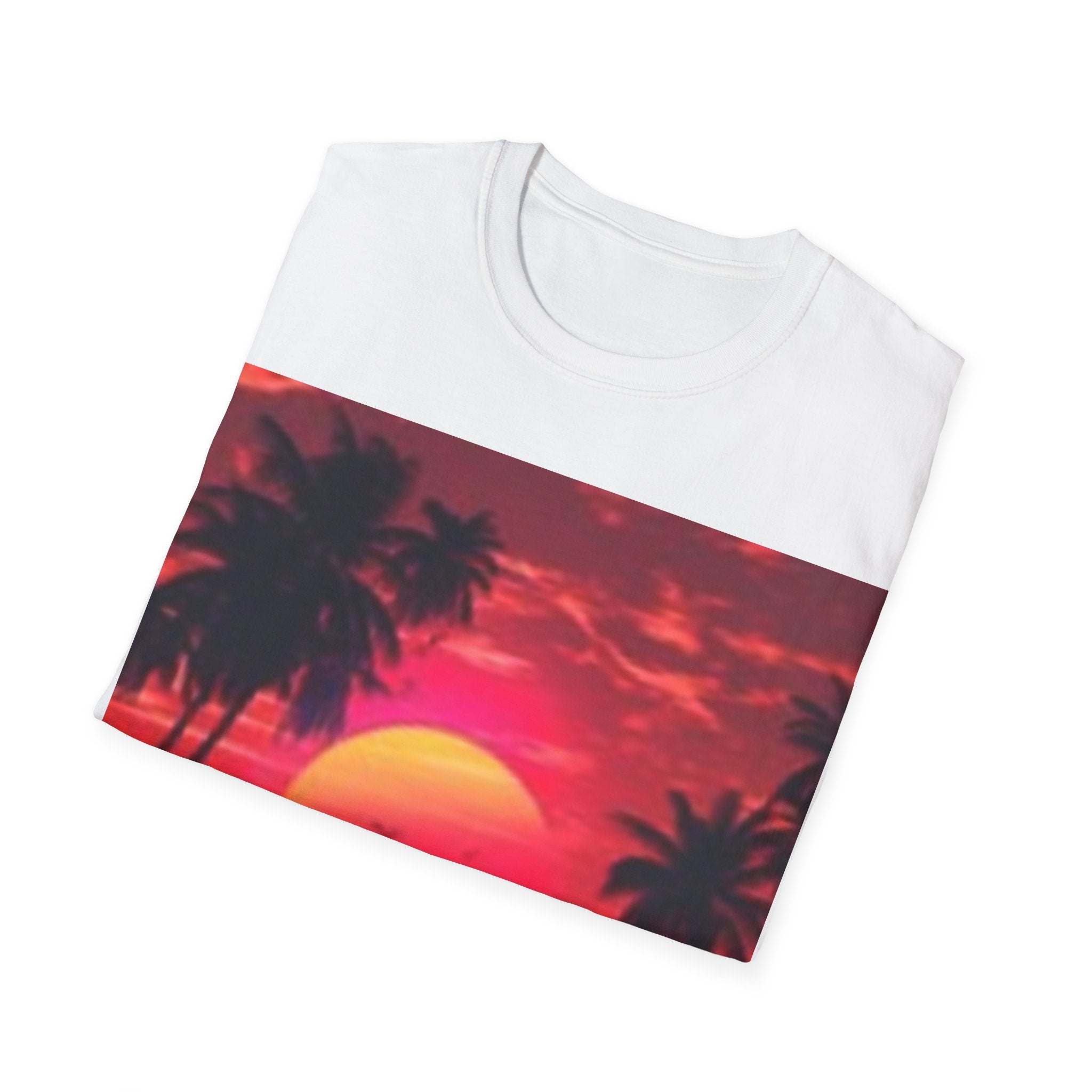 Retro Sunset T-Shirt — Tropical Palm Beach Sunset Graphic