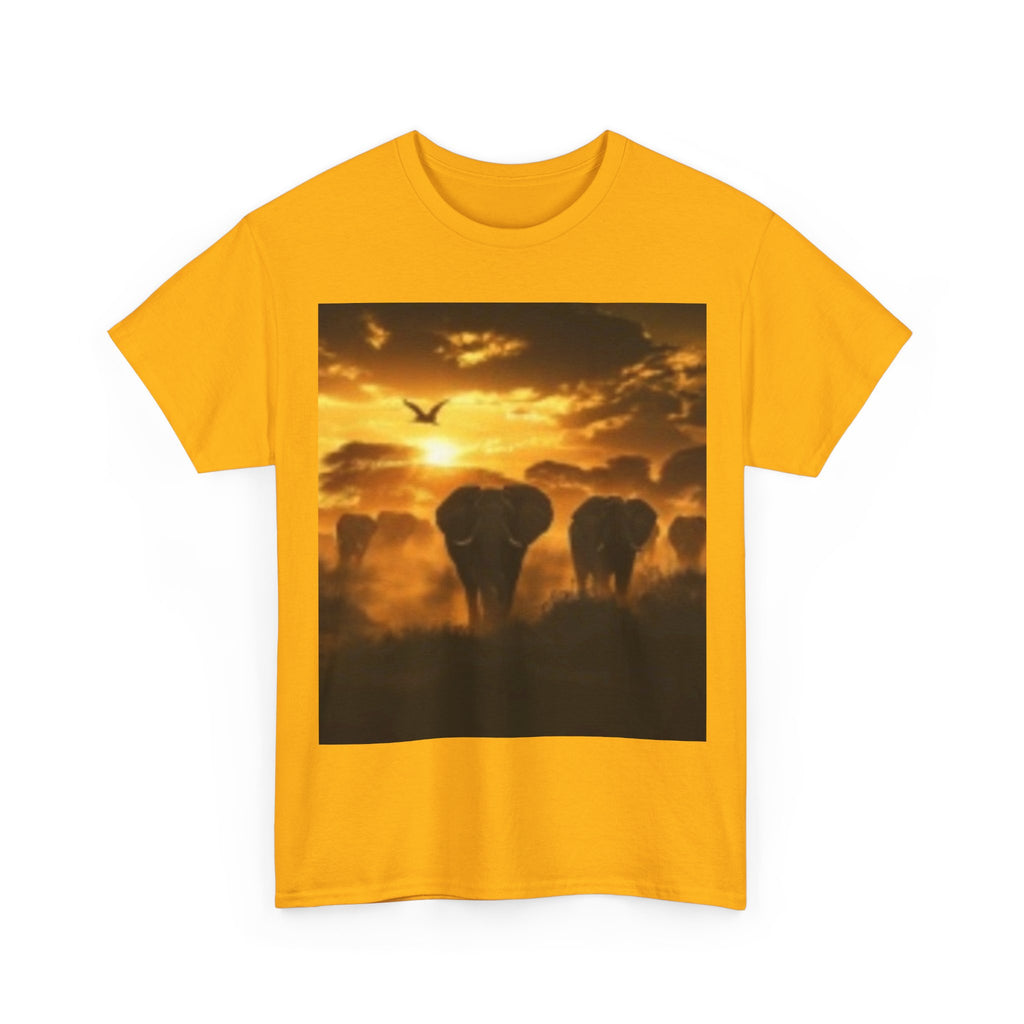 Elephant Sunset T-Shirt — African Safari Sunset Graphic Tee