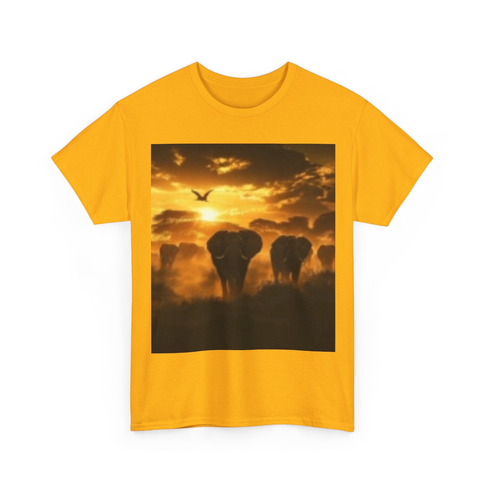 Elephant Sunset T-Shirt — African Safari Sunset Graphic Tee
