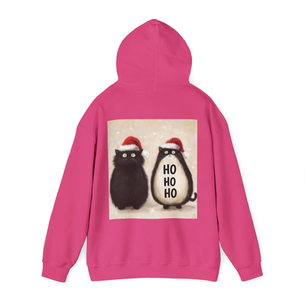 Holiday Cat & Penguin Hoodie — Cute Christmas Cats in Santa Hats