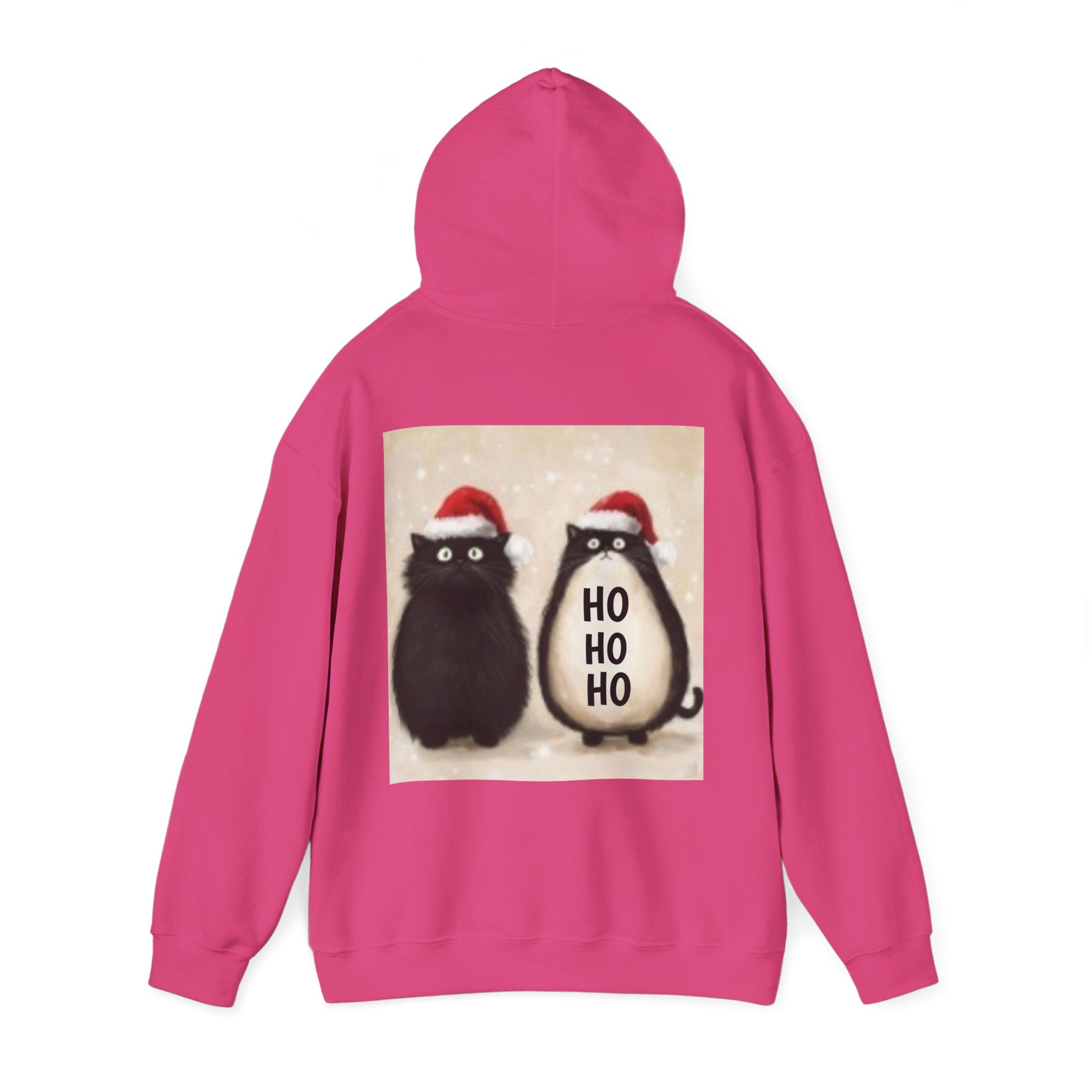 Holiday Cat & Penguin Hoodie — Cute Christmas Cats in Santa Hats