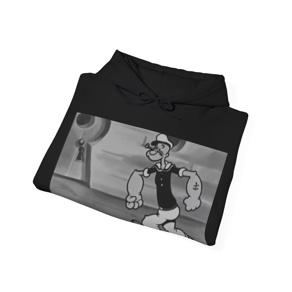 Popeye Vintage Cartoon & Colorful Forest Graphic Hoodie