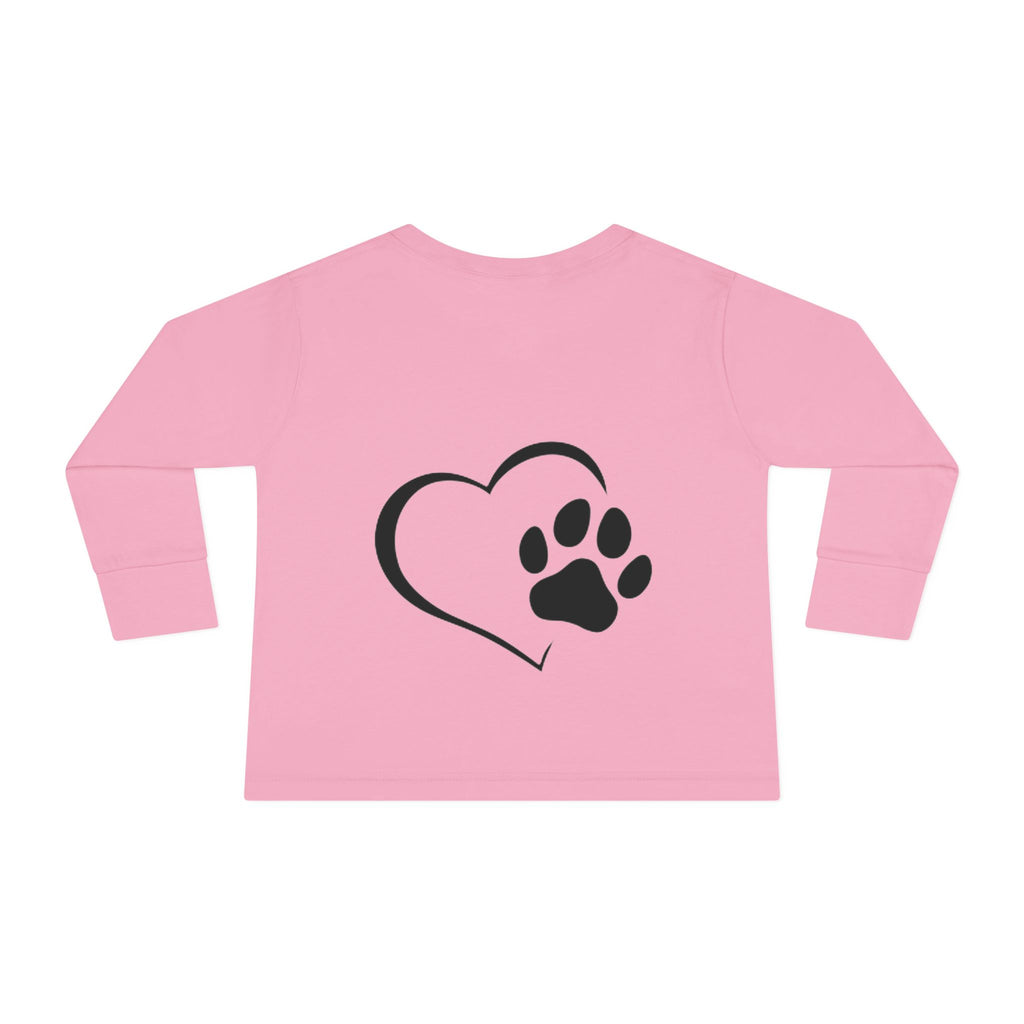 Toddler Long Sleeve Tee — Joyful Running Chow Chow Dog Photo Tee
