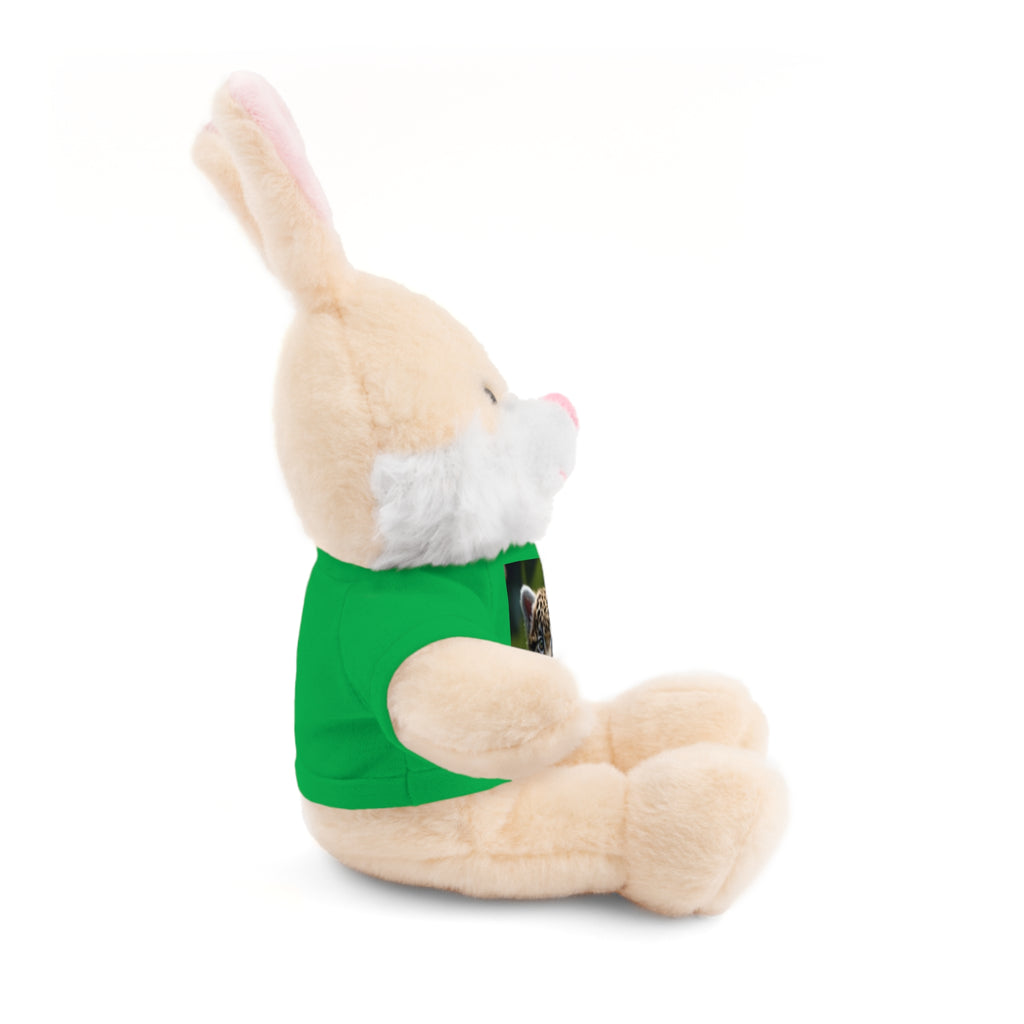 Plush Teddy Bear with Leopard Cub Tee — Cute Animal Gift for Kids & Wildlife Lovers