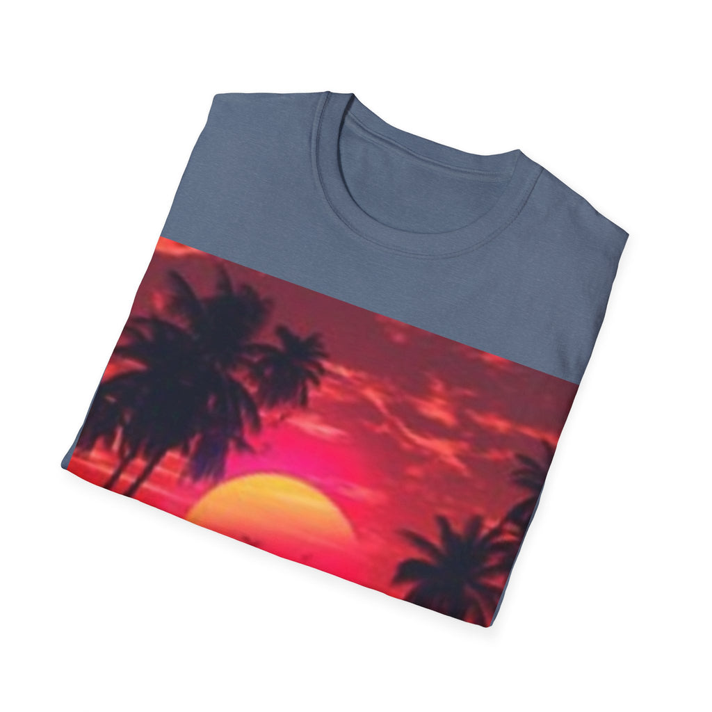 Retro Sunset T-Shirt — Tropical Palm Beach Sunset Graphic