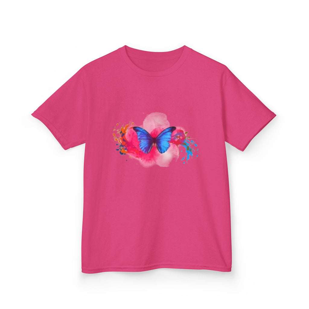 Kids Butterfly Tee - Watercolor Pink & Blue Butterfly Graphic Shirt