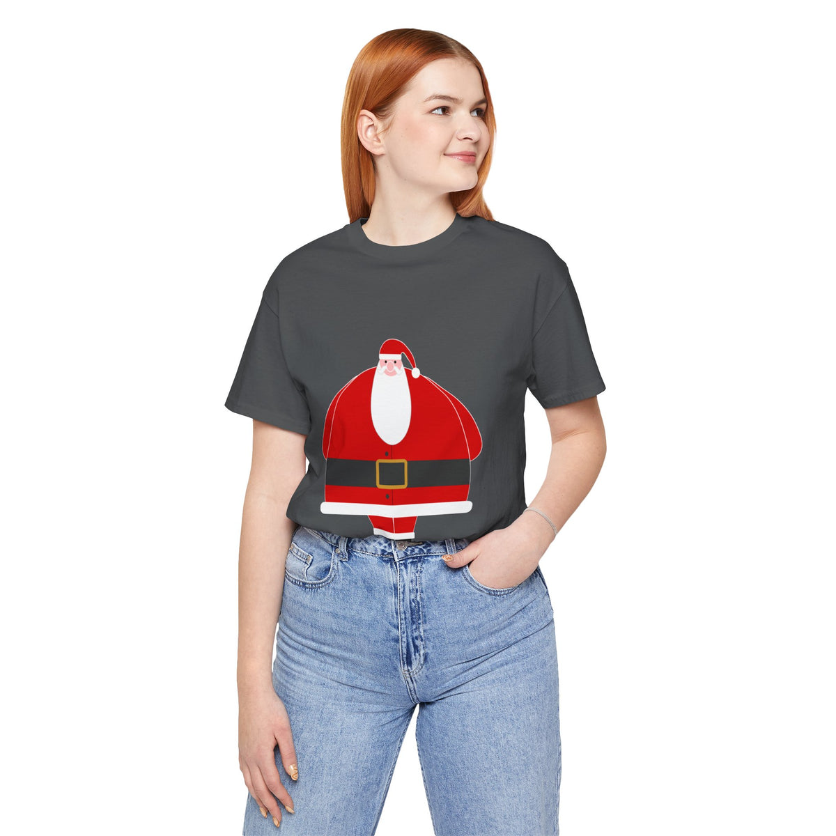 Santa Claus Graphic Tee — Cute Round Santa Christmas T-Shirt
