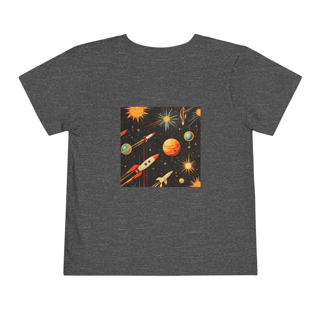Toddler T-shirt — Adventures Cute Astronaut & Retro Space Rockets Design