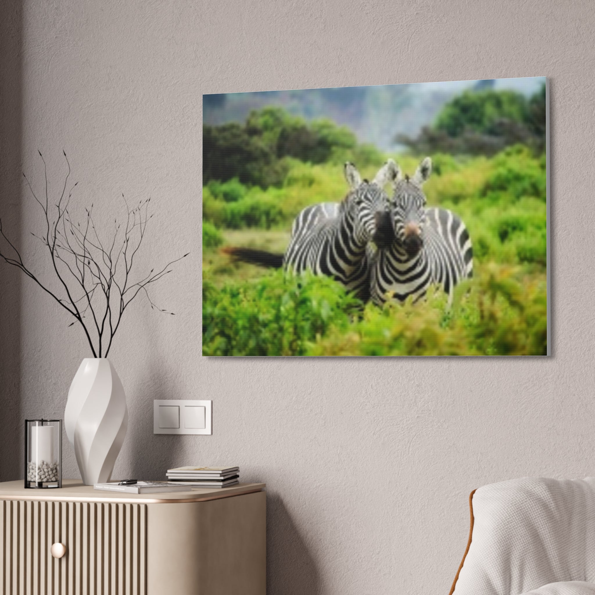 Zebra Pair Canvas Print - Stretched 1.5" Wildlife Wall Art