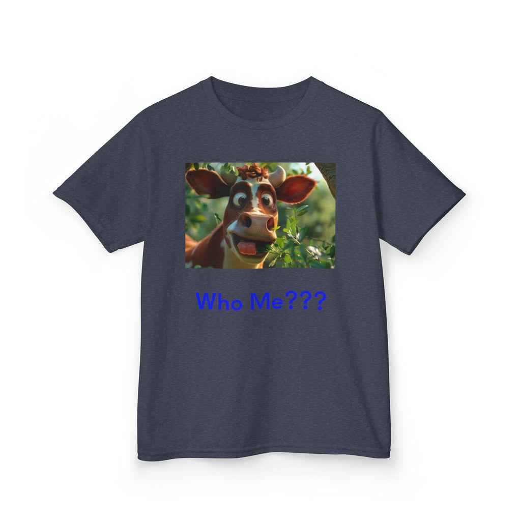 Cow is looking Surprised Who Me??? Kids Heavy Cotton T-shirt