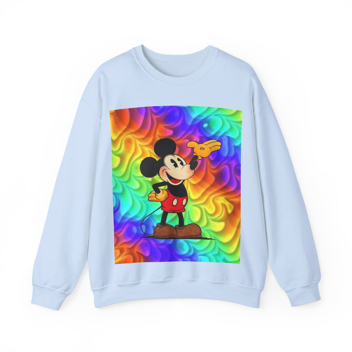 Mickey Mouse Rainbow Colors Unisex Heavy Blend Crewneck Sweatshirt