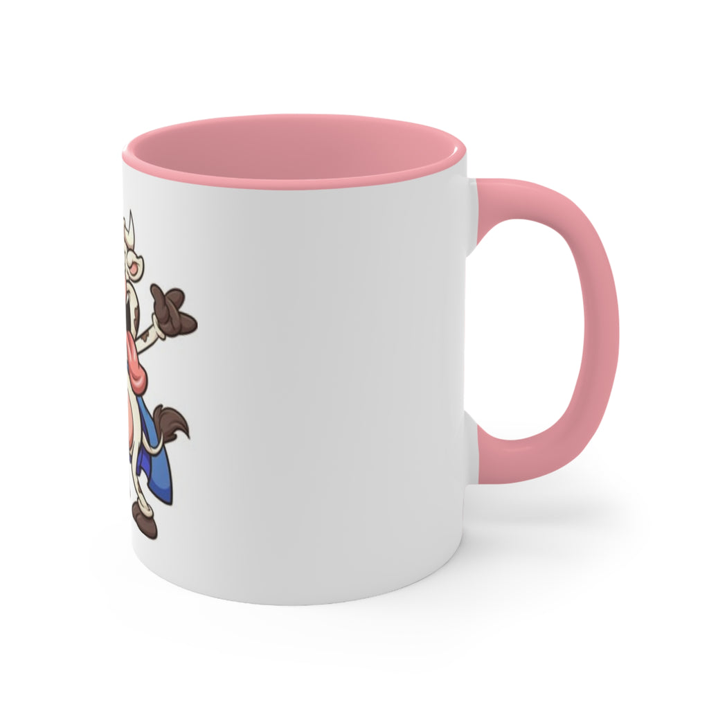 Funny Cow Beer Accent Mug — Pink Interior Coffee Cup for Farm, Brewery & Party Gifts