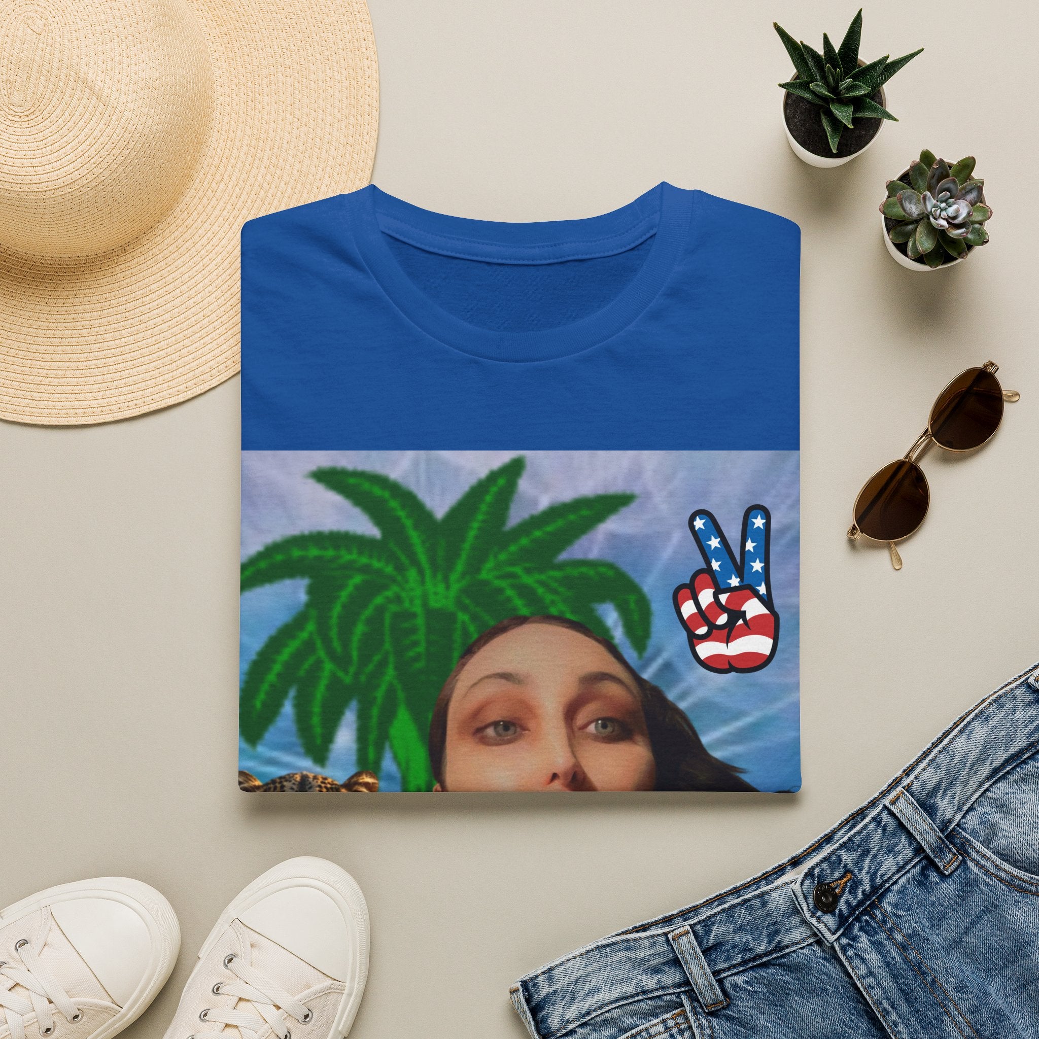 Paisley Tee — Vintage Glam Face Print T‑Shirt