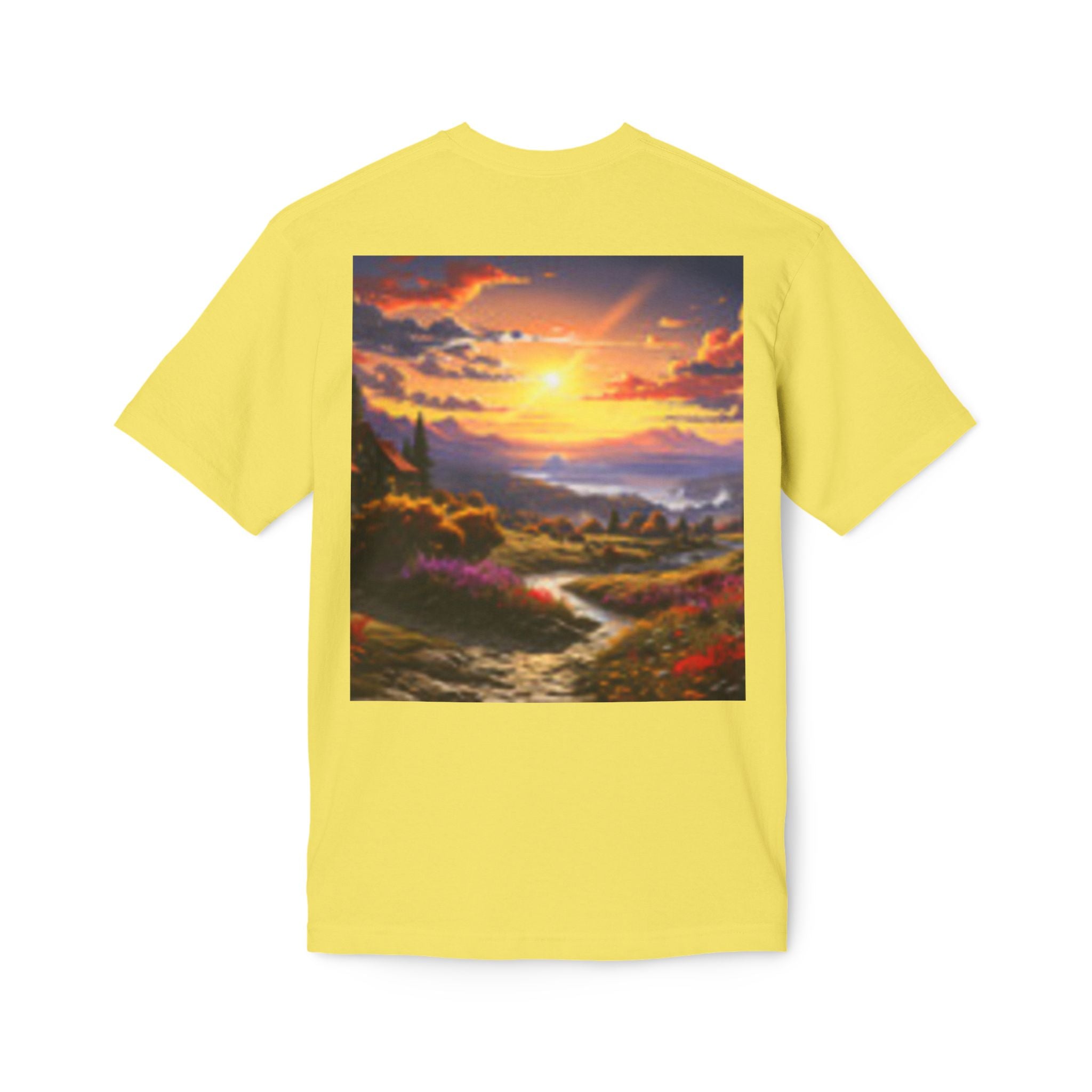T-shirt Esprit Loup – T-shirt graphique paysage coucher de soleil panoramique