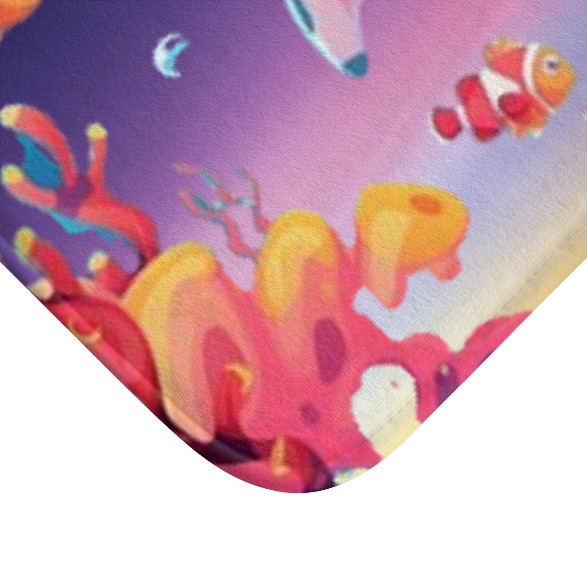 Cute Shark Bath Mat — Colorful Underwater Coral & Clownfish Kids Bath Rug