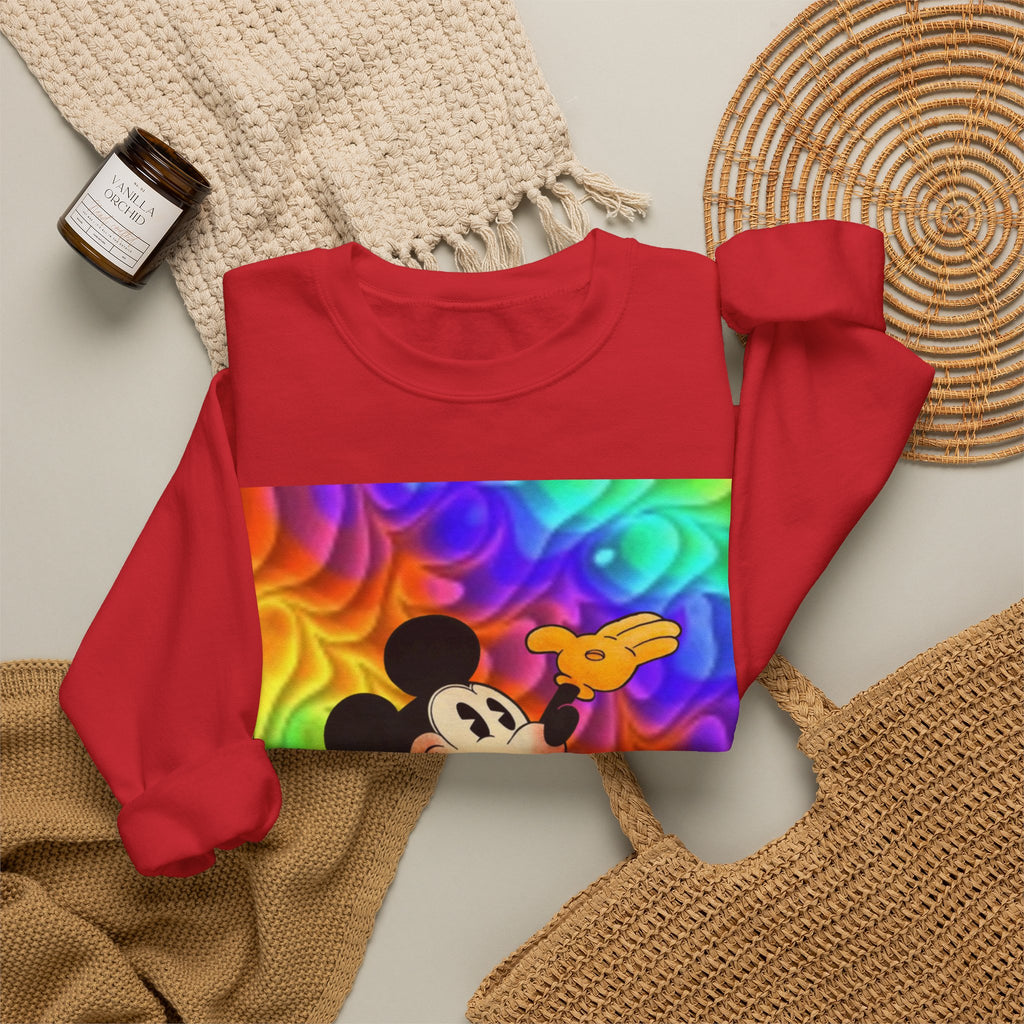 Mickey Mouse Rainbow Colors Unisex Heavy Blend Crewneck Sweatshirt