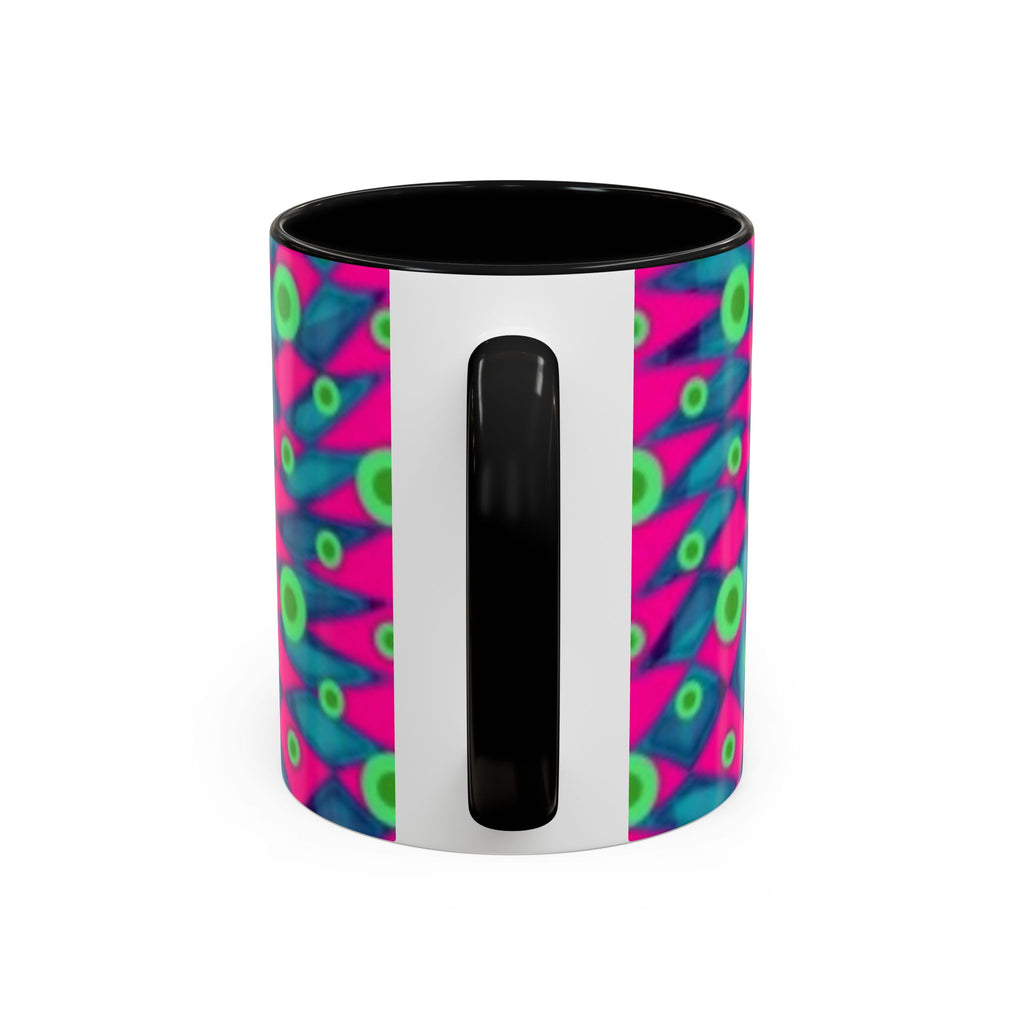 Abstract Neon Pattern Coffee Mug — Vibrant Retro Geometric Accent Mug (11/15oz)