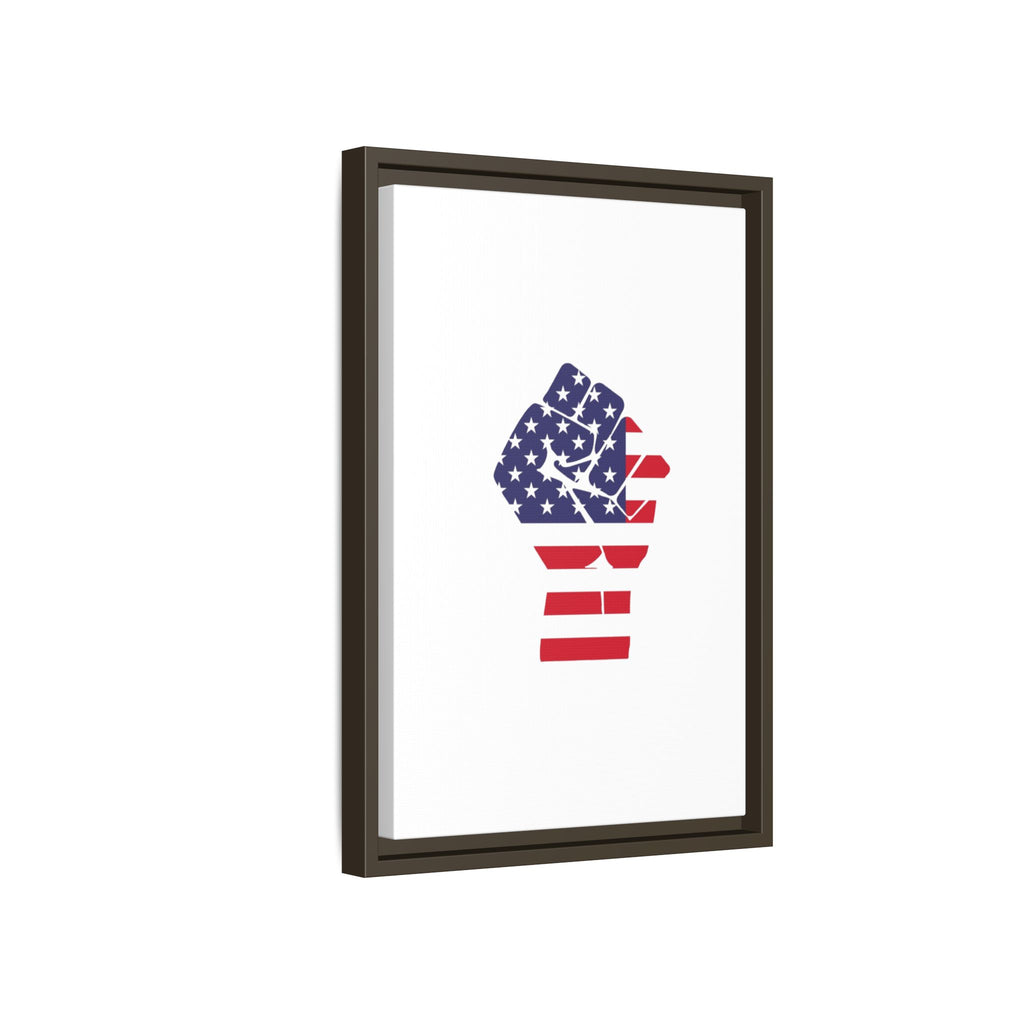 Framed Canvas Print – American Flag Fist Wall Art