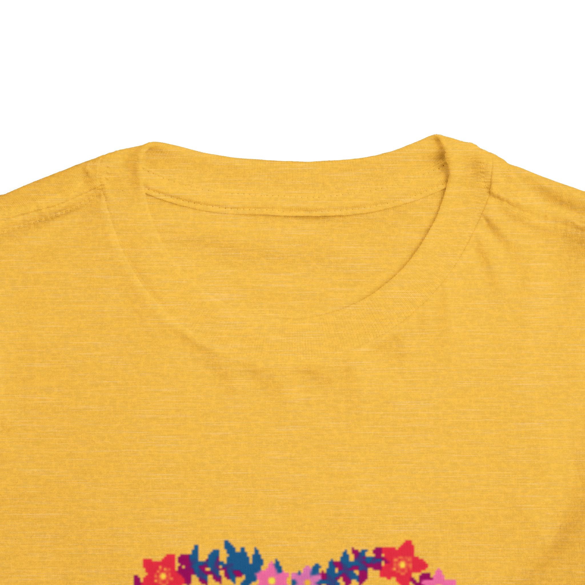 Toddler Tee — Floral Heart Graphic Kids' Short Sleeve Shirt
