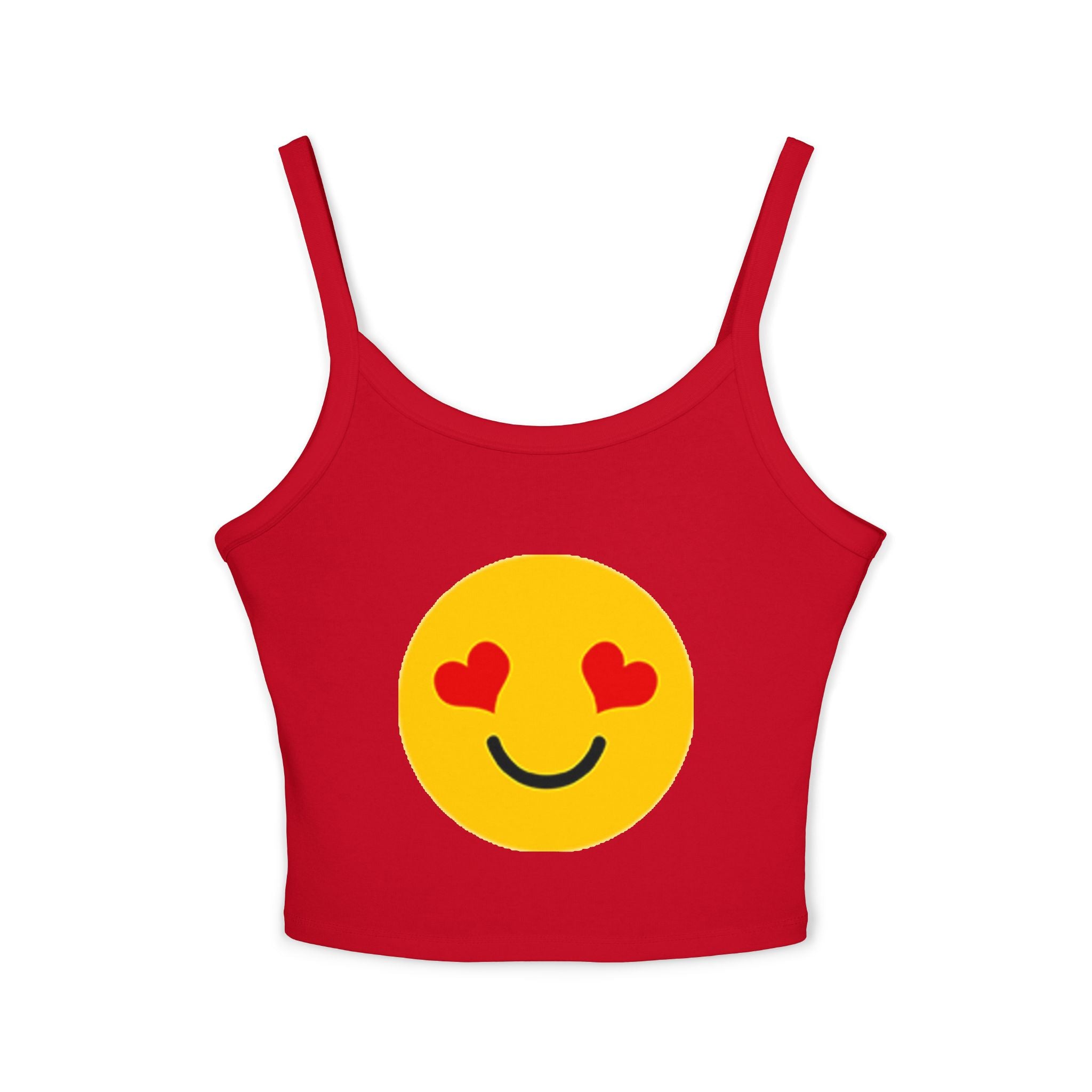 Heart Eyes Emoji Heart Crop Tank Top – Cute Valentine's Love Graphic