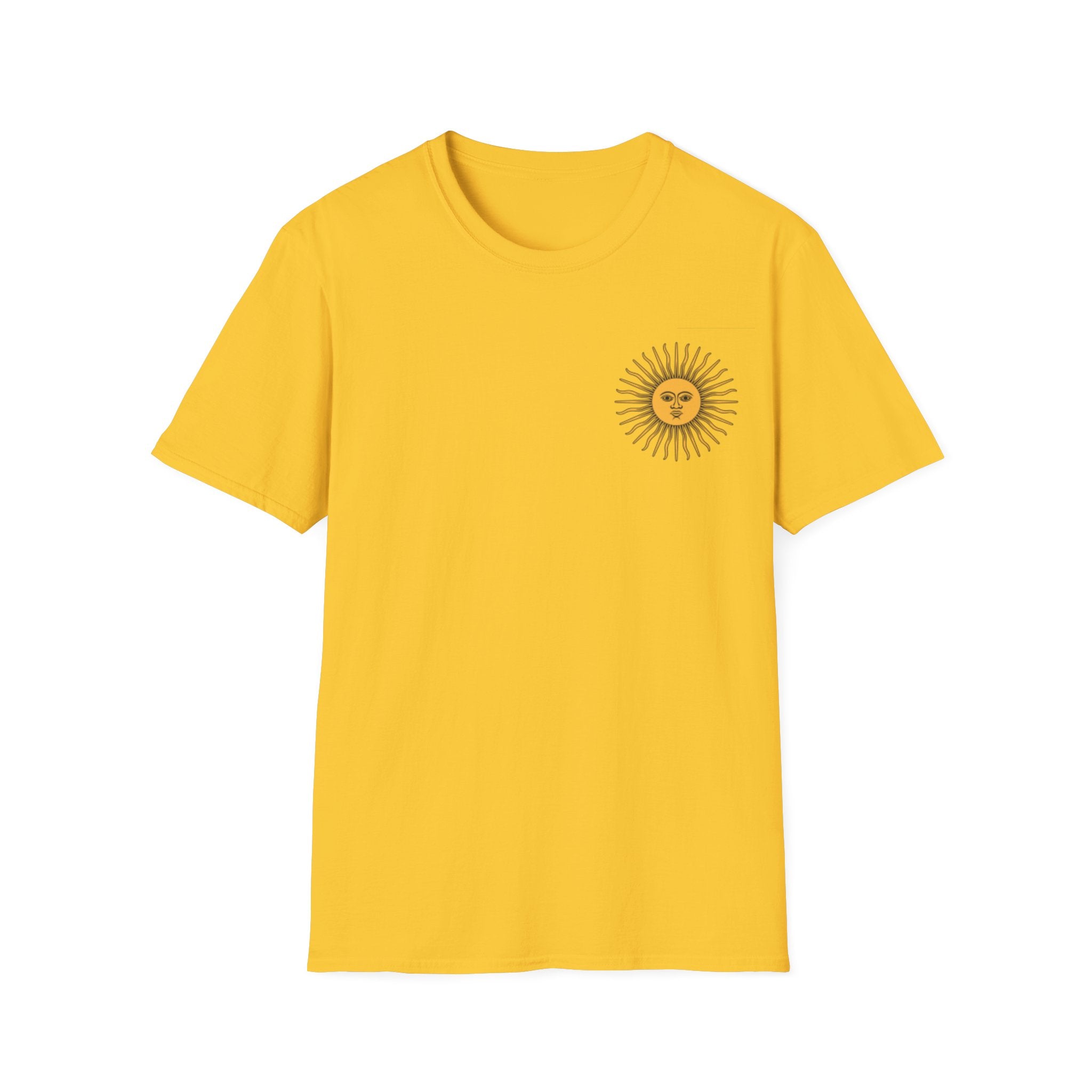 Sun Face Pocket Tee with Abstract Red Fox Back Print