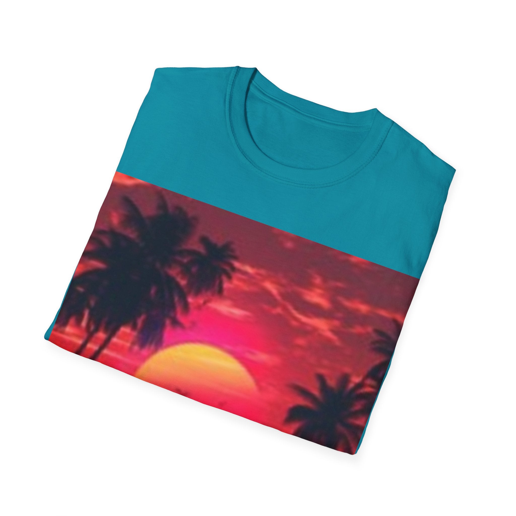Retro Sunset T-Shirt — Tropical Palm Beach Sunset Graphic