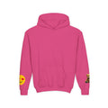Youth Hoodie with Teddy Bear & Heart-Eyes Emoji Sleeve Accents