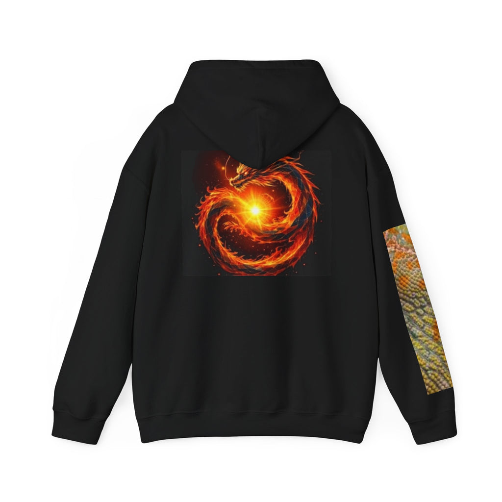 Dragon of Fire Hoodie — Fiery Ouroboros Graphic Hooded Sweatshirt