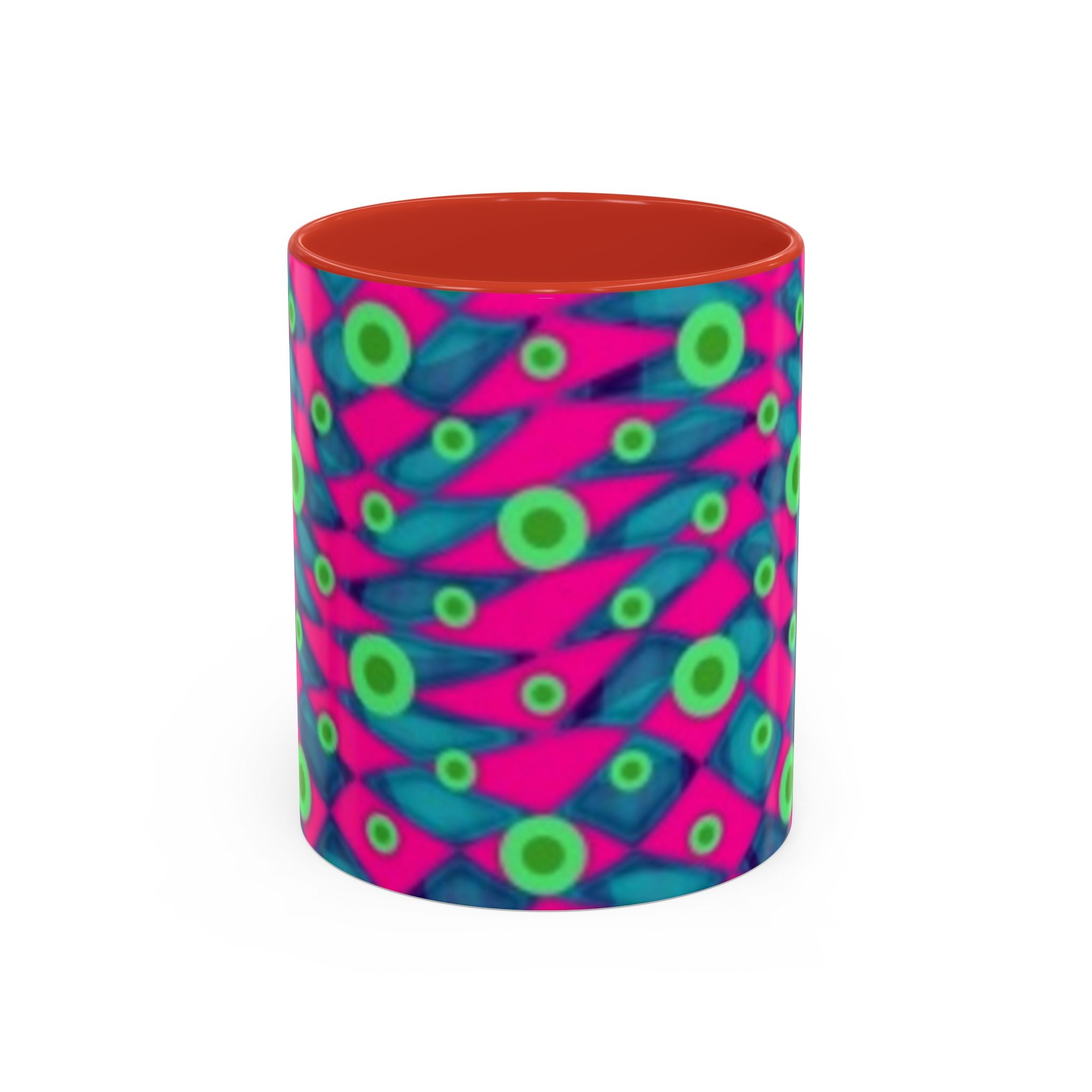 Abstract Neon Pattern Coffee Mug — Vibrant Retro Geometric Accent Mug (11/15oz)