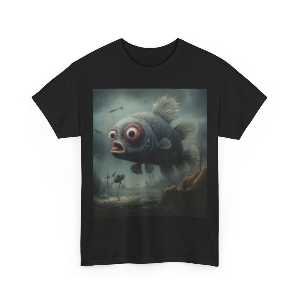 Surreal Big-Eyed Fish T-Shirt — Moody Underwater Art Tee