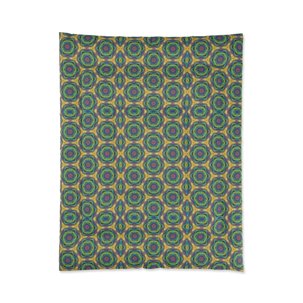 Boho Kaleidoscope Comforter — Vibrant Retro Geometric Bedding