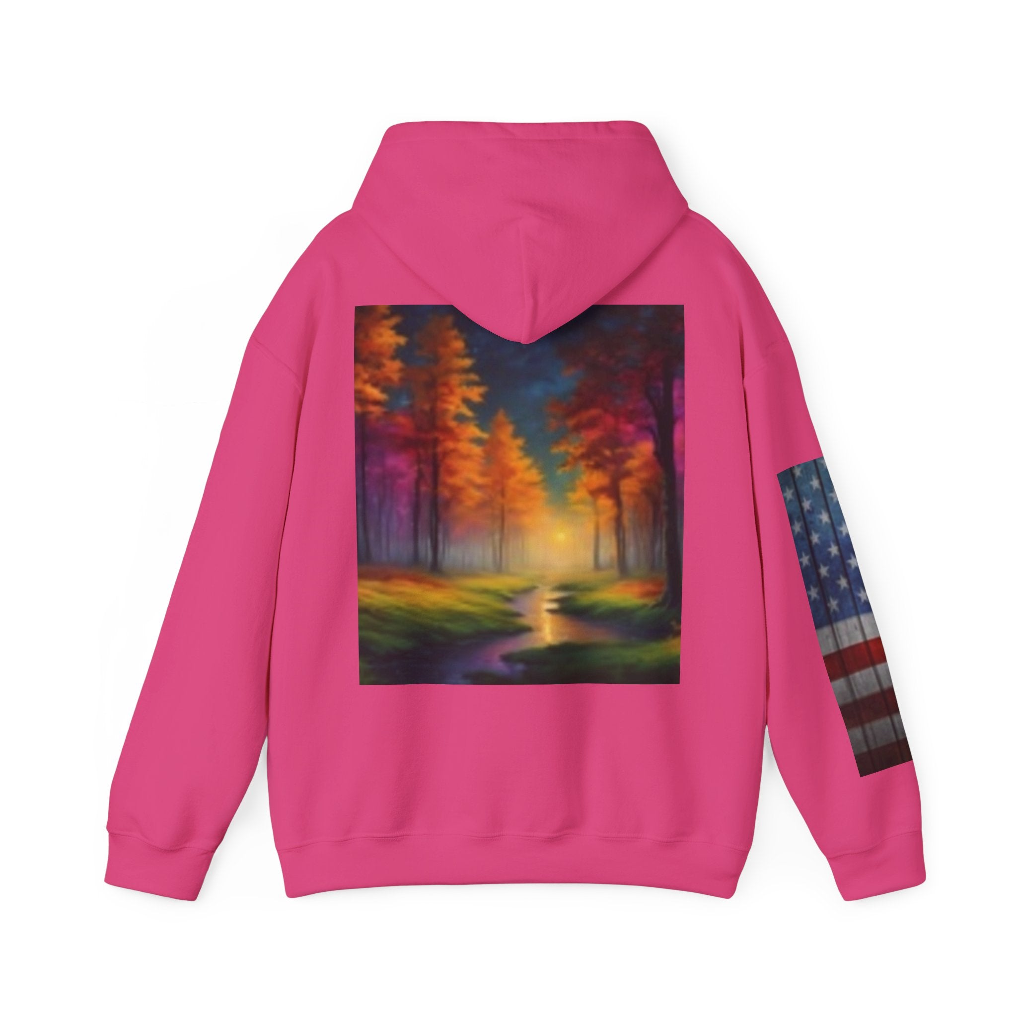 Popeye Vintage Cartoon & Colorful Forest Graphic Hoodie