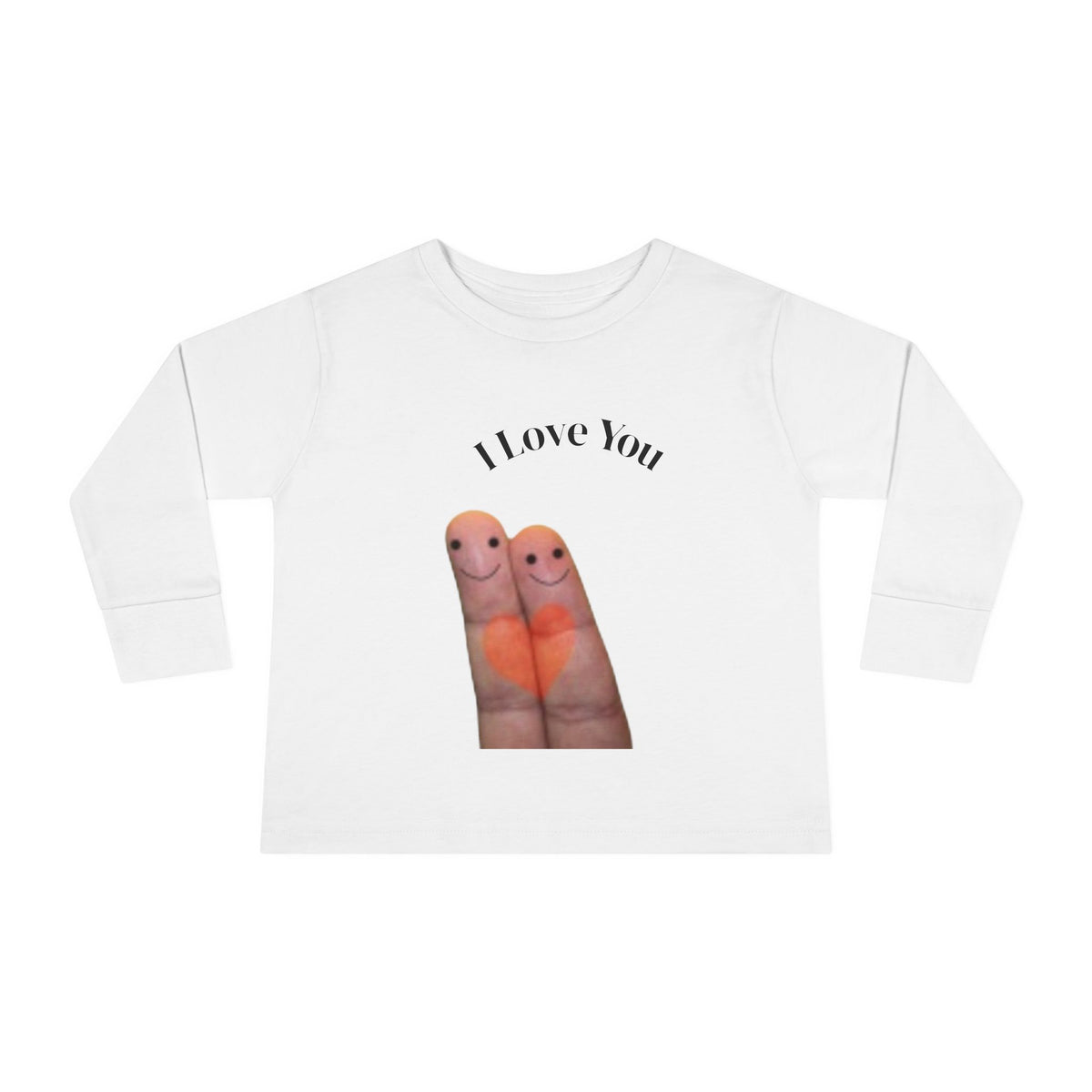 Toddler Tee — Cute Finger Friends I Love You Graphic Long-Sleeve Shirt