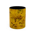 Yellow Chrysanthemum Accent Coffee Mug — Floral 11/15oz Tea Cup