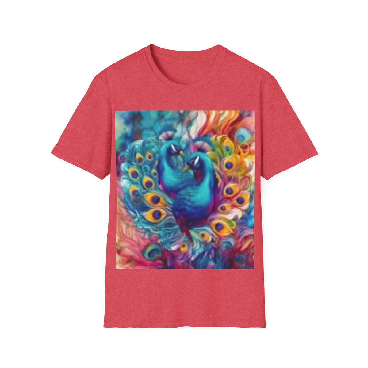 Two Peacock T-Shirt — Colorful Vibrant Peacock Art Tee
