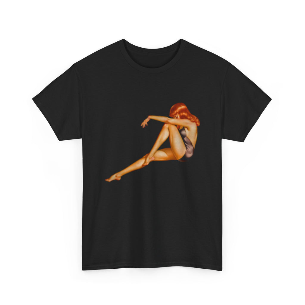 Vintage Pinup Tee — Retro Sitting Woman Graphic T‑Shirt