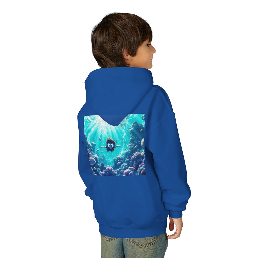 Youth Hoodie with Vintage Octopus & Underwater Scene — Kids Ocean Crew Pullover
