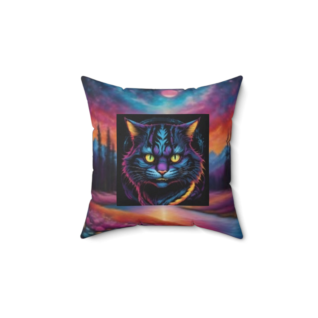 Pillow — Neon Cosmic Cat Decorative Throw Pillow