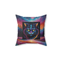 Pillow — Neon Cosmic Cat Decorative Throw Pillow