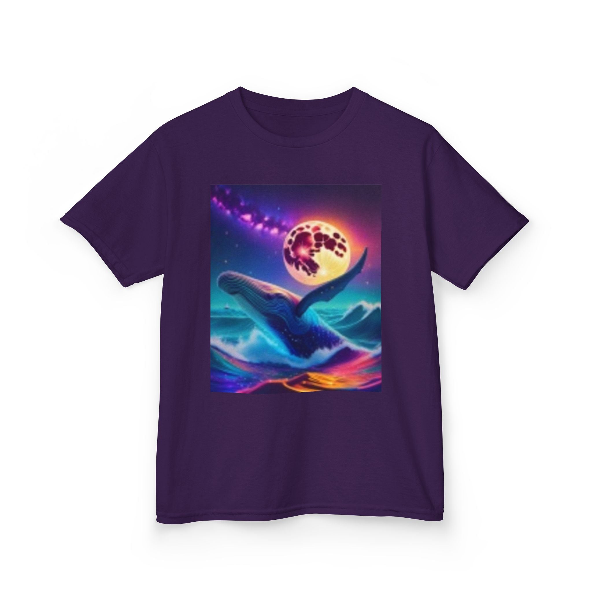 Kids Whale Tee — Neon Ocean Moon Kids T-Shirt