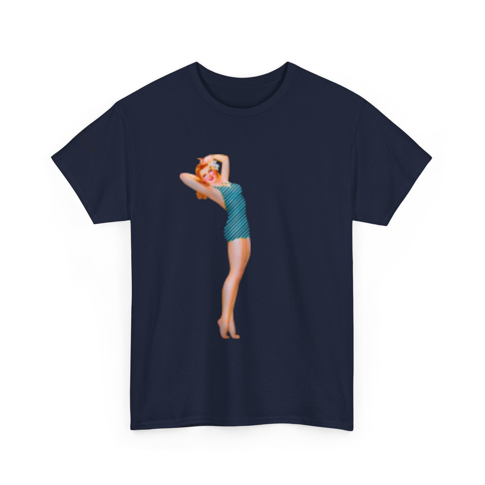 Pinup Girl Graphic T-shirt & Fast Car — Retro 1950s Bathing Beauty T-Shirt