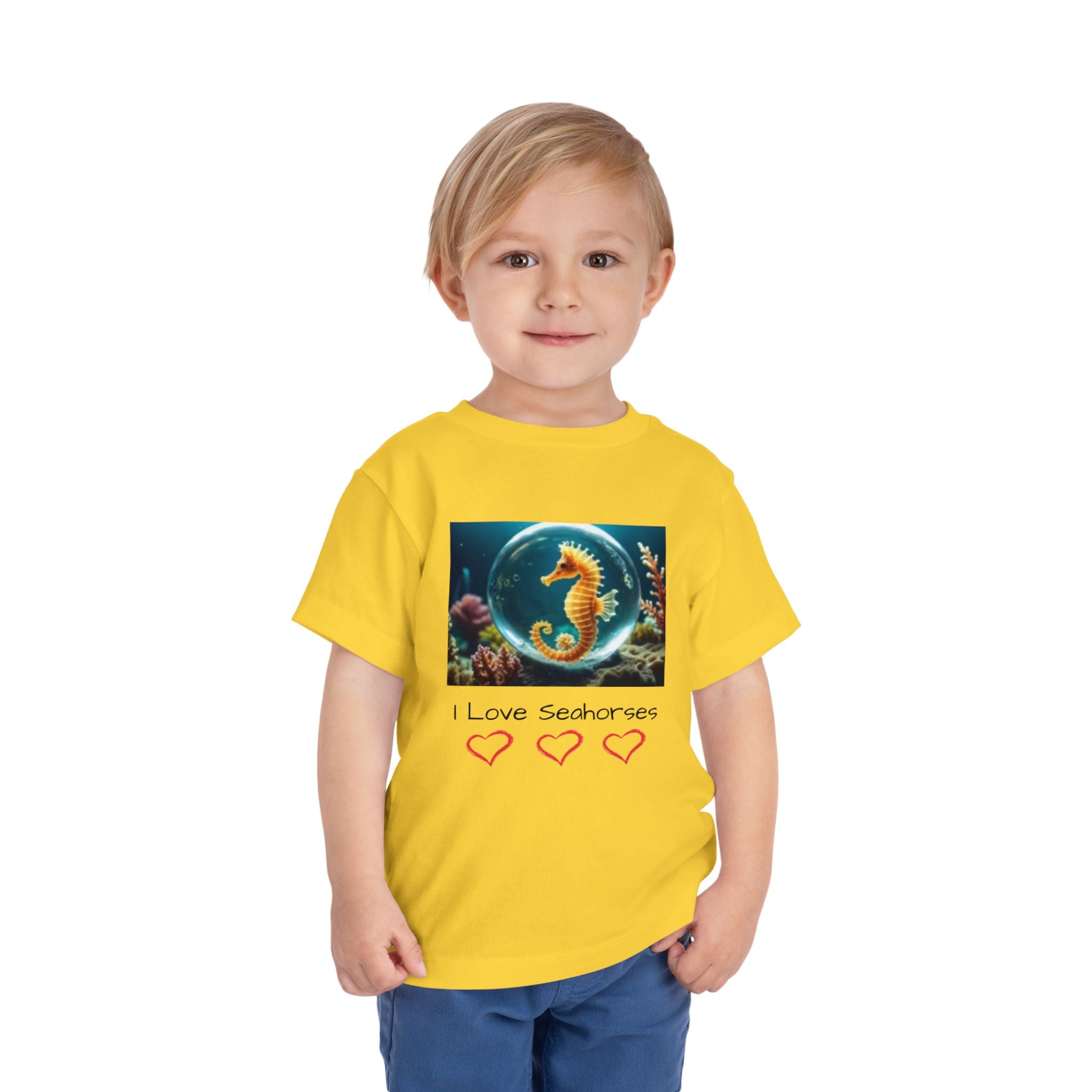 Toddler T-shirt — Cute Seahorse & Starfish Ocean Graphic