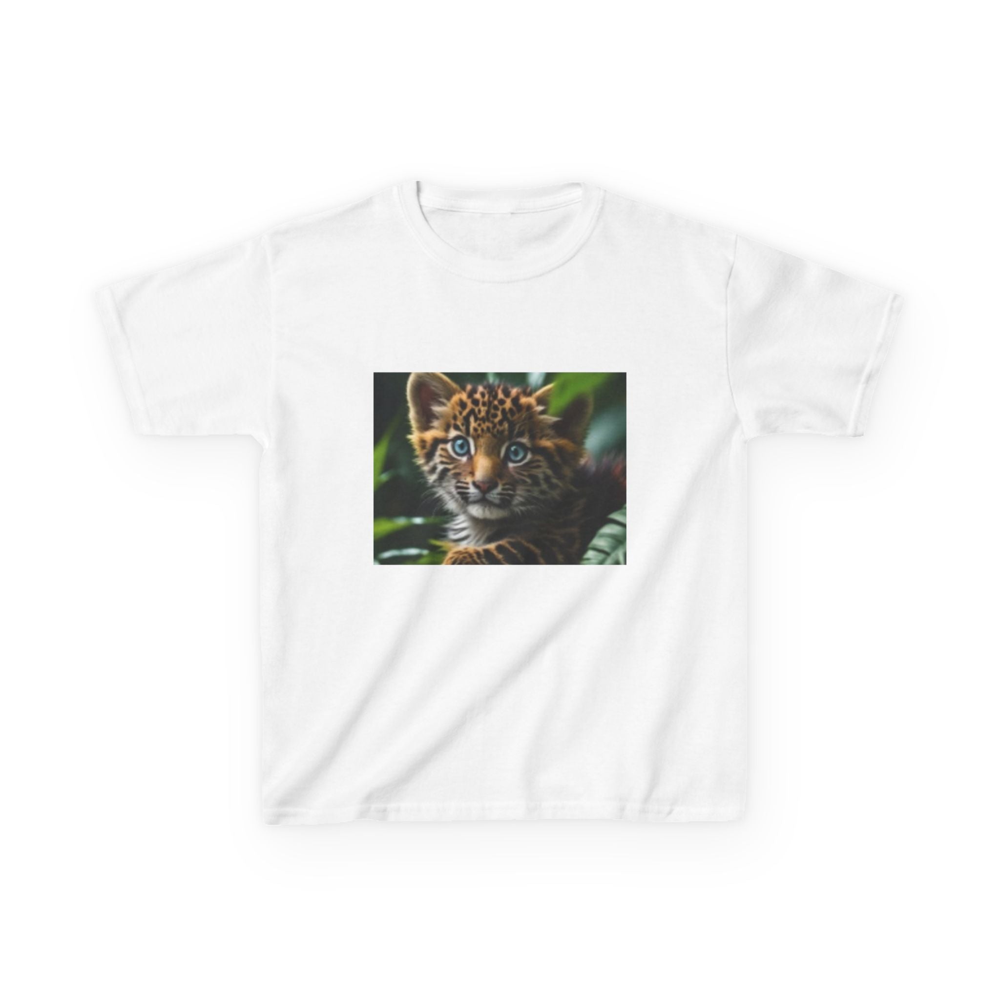 T-shirt enfant – Photo de bébé tigre mignon sur le devant et cœur arc-en-ciel au dos