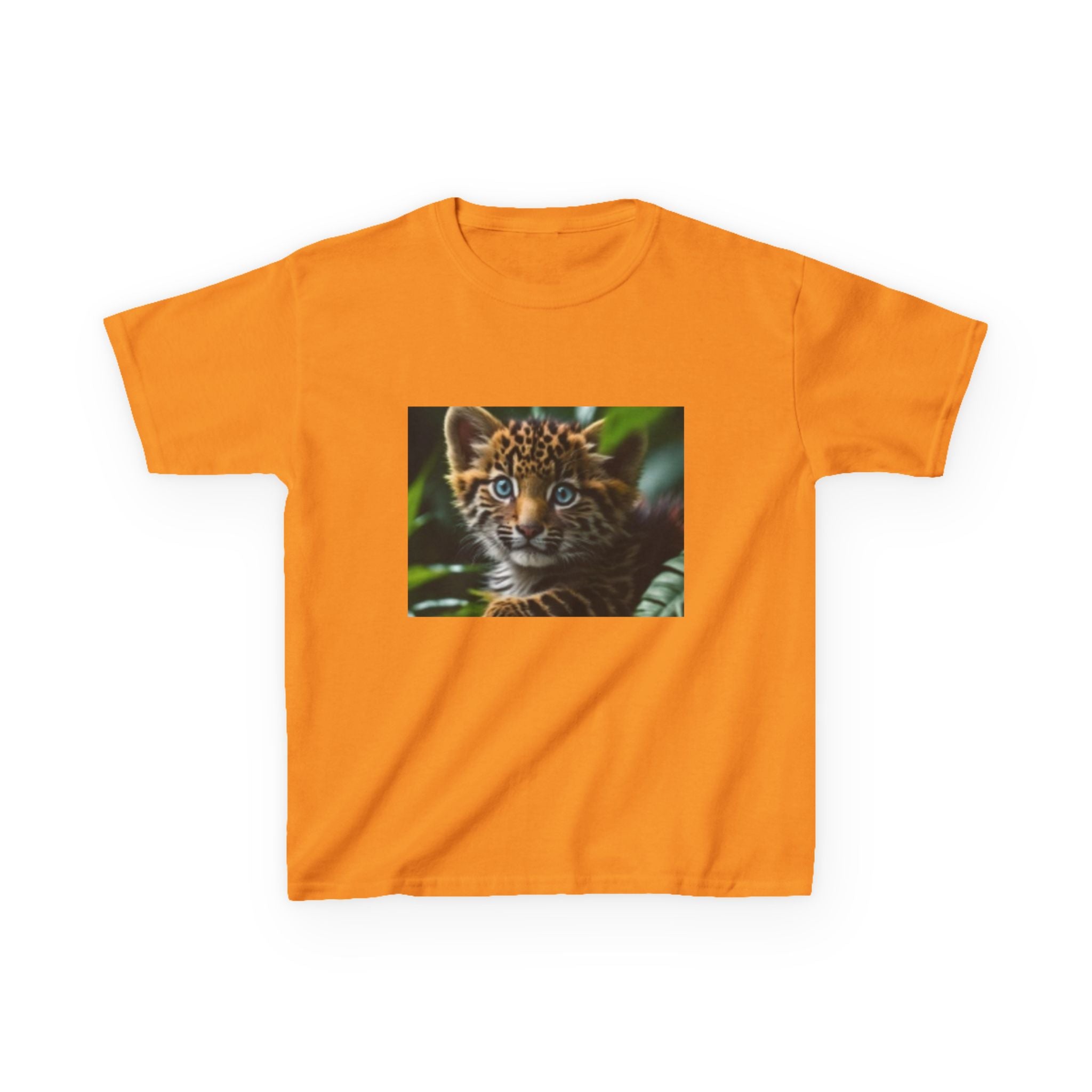 T-shirt enfant – Photo de bébé tigre mignon sur le devant et cœur arc-en-ciel au dos