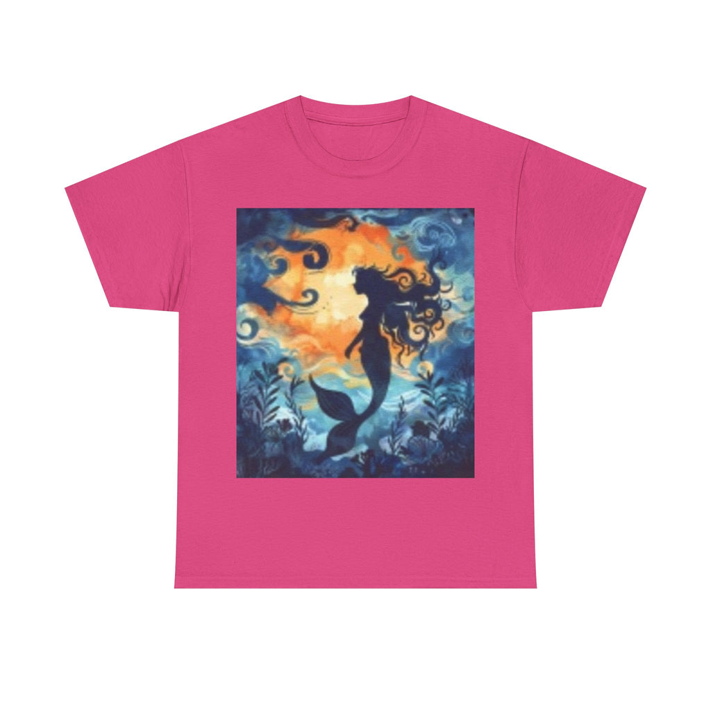 Mermaid Silhouette Tee — Ocean Moonlight Fantasy Graphic Shirt