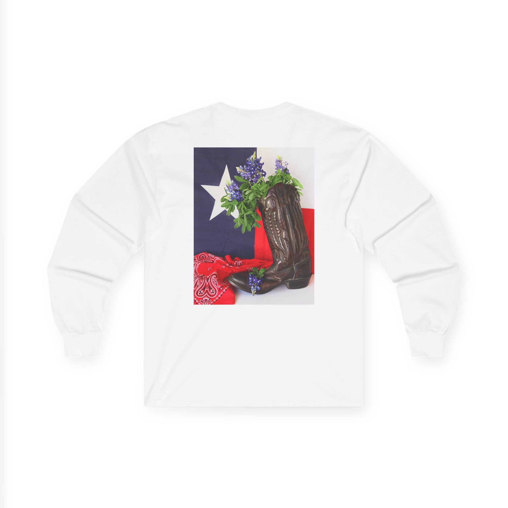 Texas Love Long Sleeve Tee — Western Cowboy Boots & State Pride Shirt